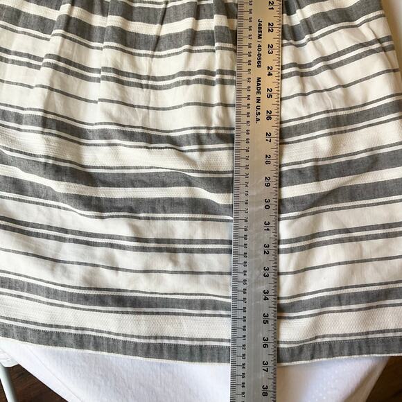 LOFT Outlet Women KneeLength Dress size M White Gray Striped Sleeveless A-line - Picture 7 of 12